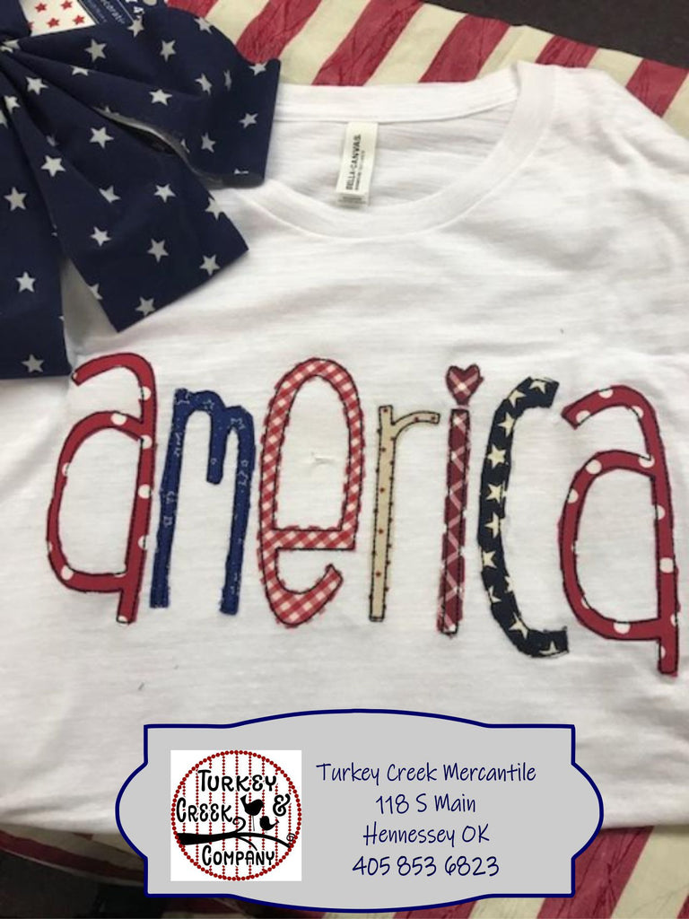 Patriotic America Farmhouse Applique